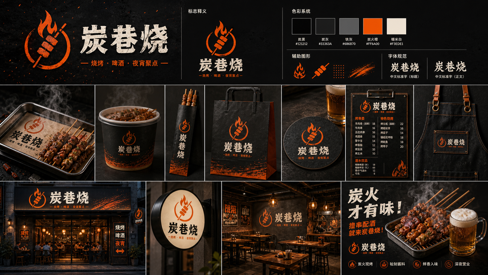 炭巷烧工业酒馆风设计板