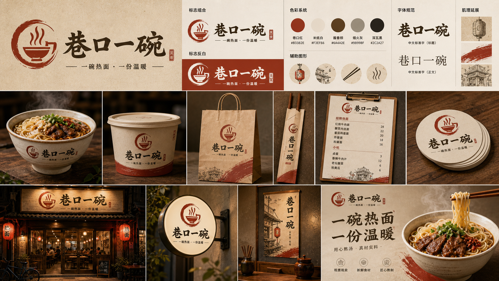 巷口一碗街坊烟火风设计板