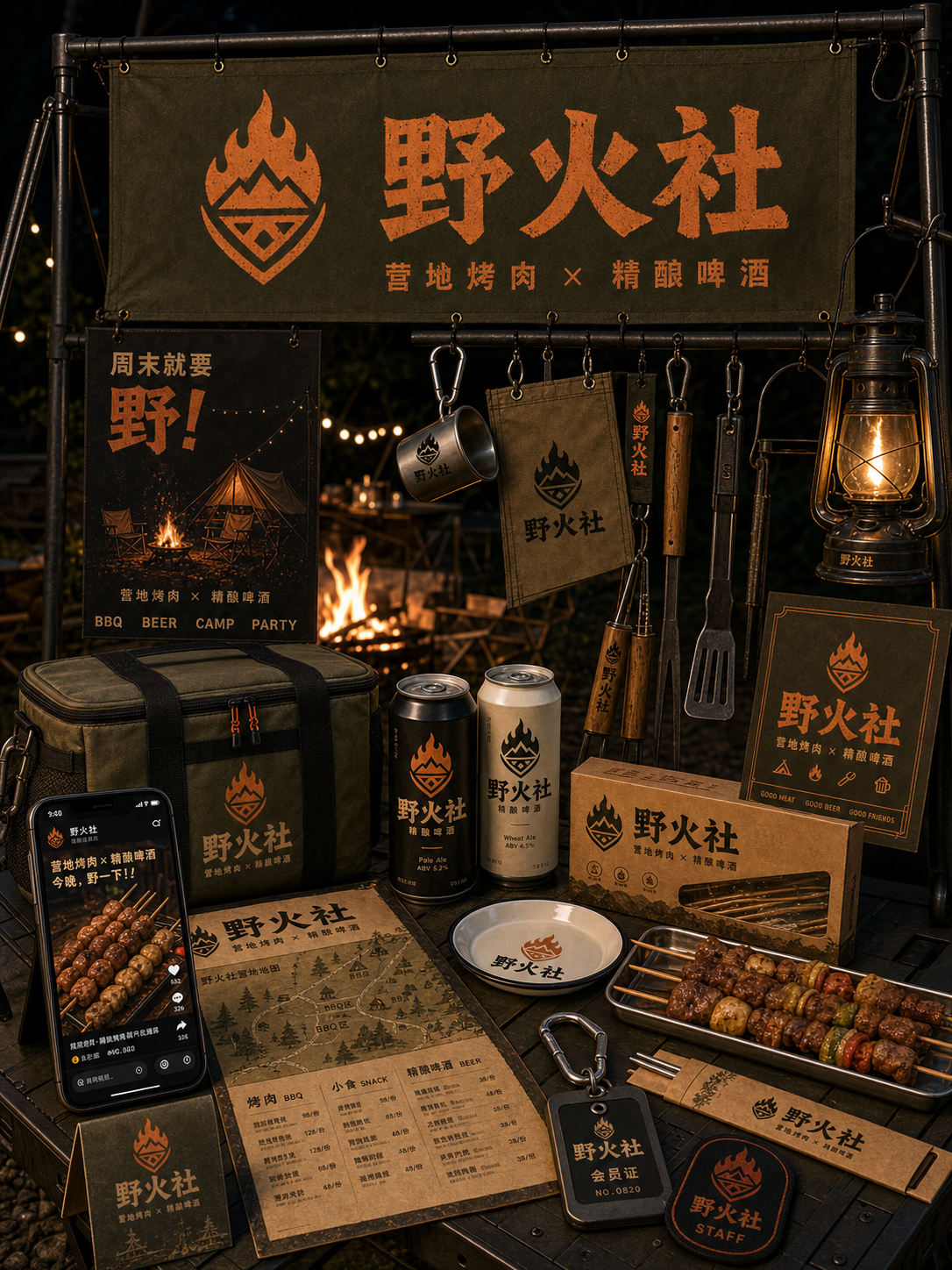 野火社户外装备机能风小红书品牌封面