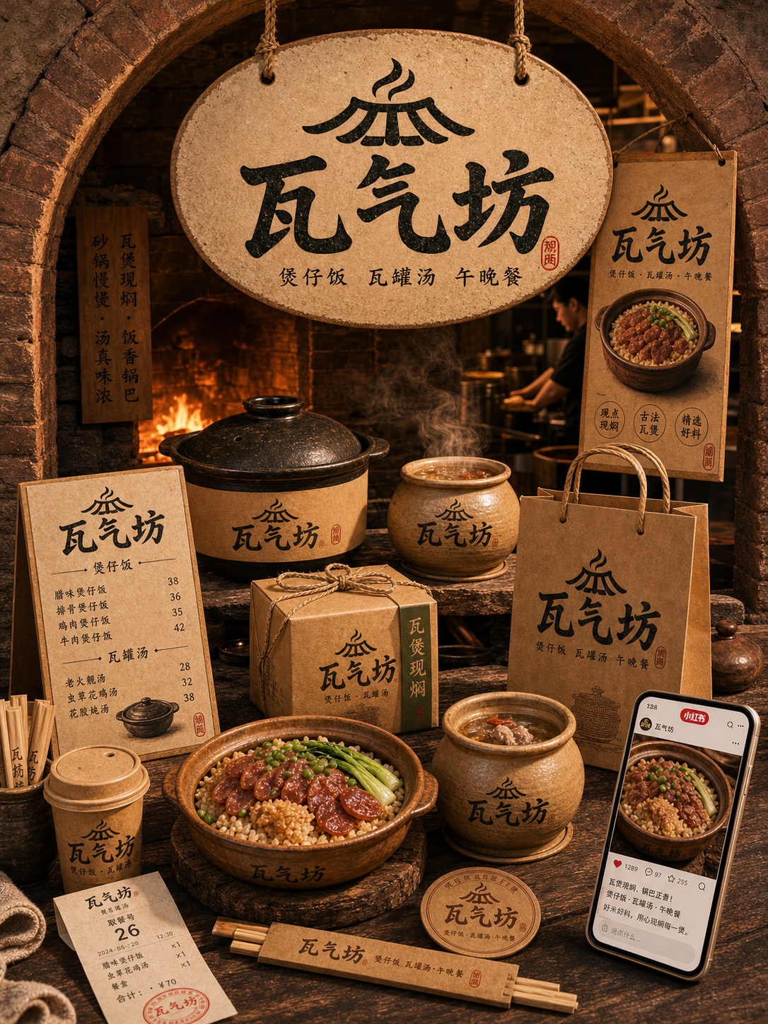 瓦气坊窑火陶瓦匠人风小红书品牌封面
