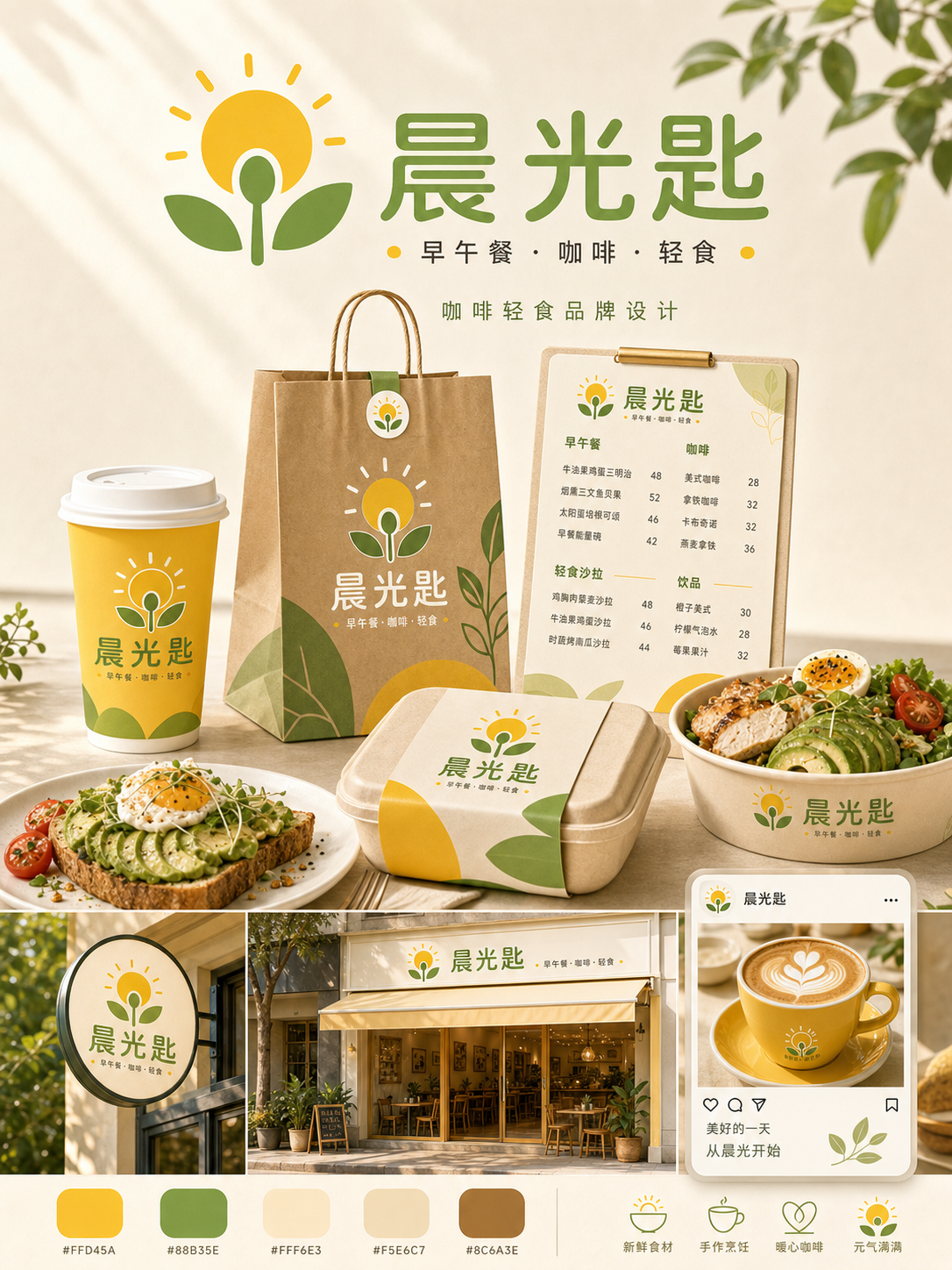 晨光匙明亮早午餐风小红书品牌封面
