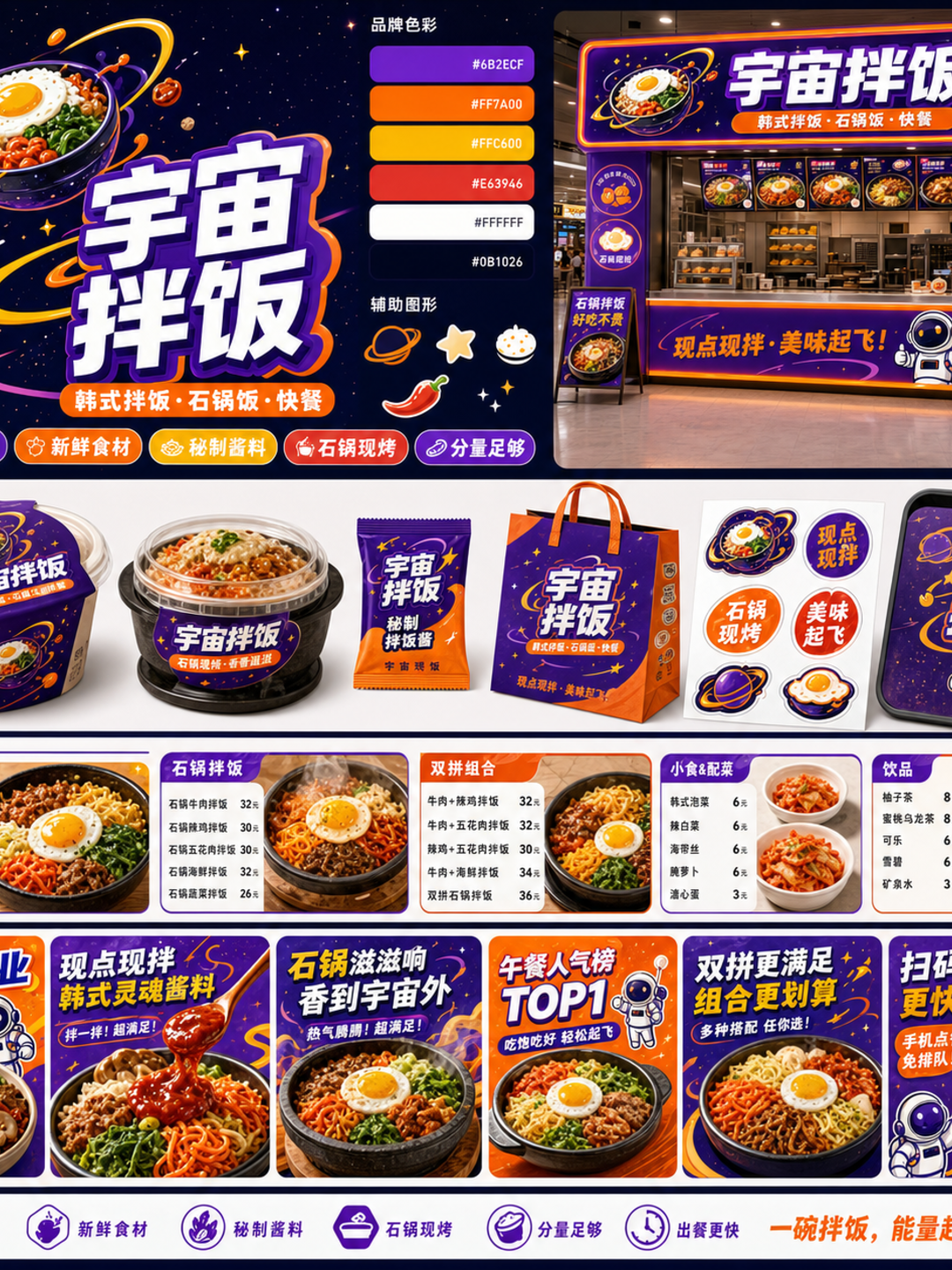 宇宙拌饭宇宙紫橙拌饭风小红书品牌封面