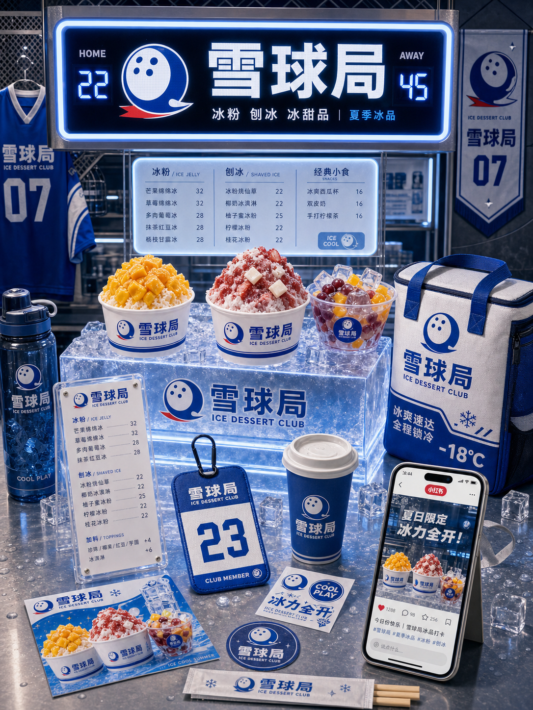 雪球局冰晶运动俱乐部风小红书品牌封面