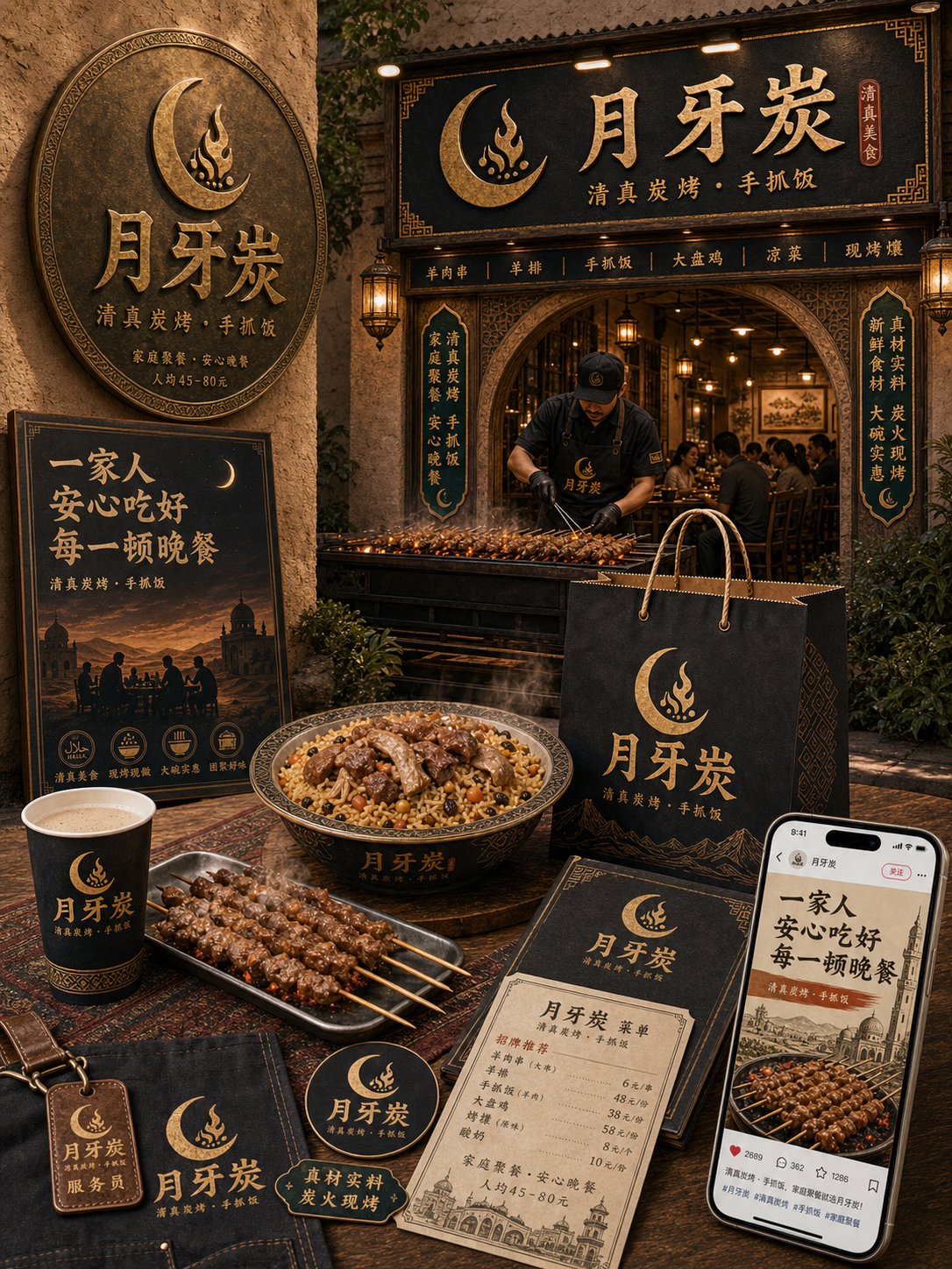 月牙炭月牙铜牌沙漠风小红书品牌封面
