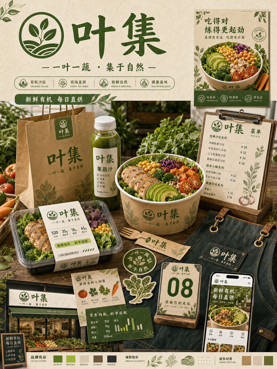 叶集有机市集风小红书品牌封面