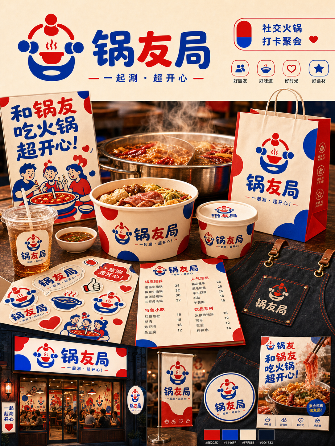 锅友局年轻社交风小红书品牌封面