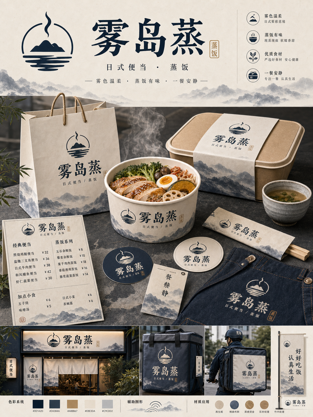 雾岛蒸日式雾感便当风小红书品牌封面