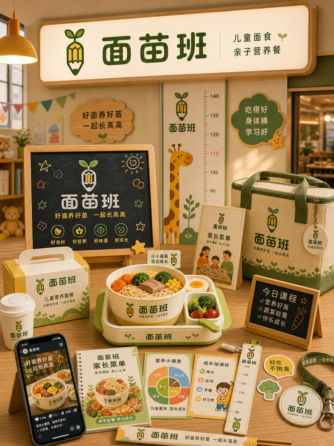 面苗班彩色成长教具风小红书品牌封面