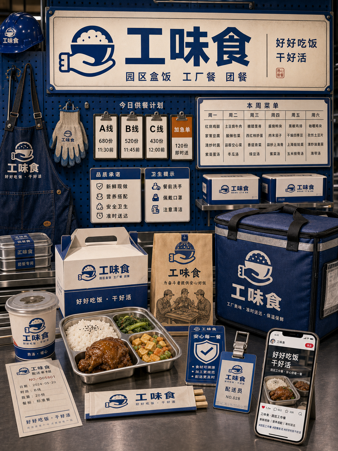 工味食蓝领工装实用风小红书品牌封面