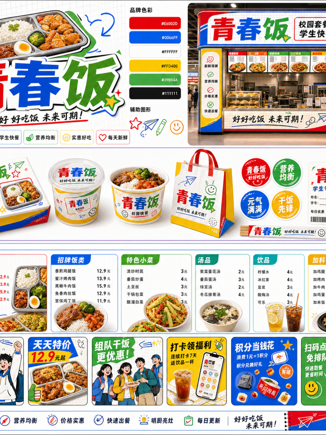 青春饭青春杂志亮色食堂风小红书品牌封面