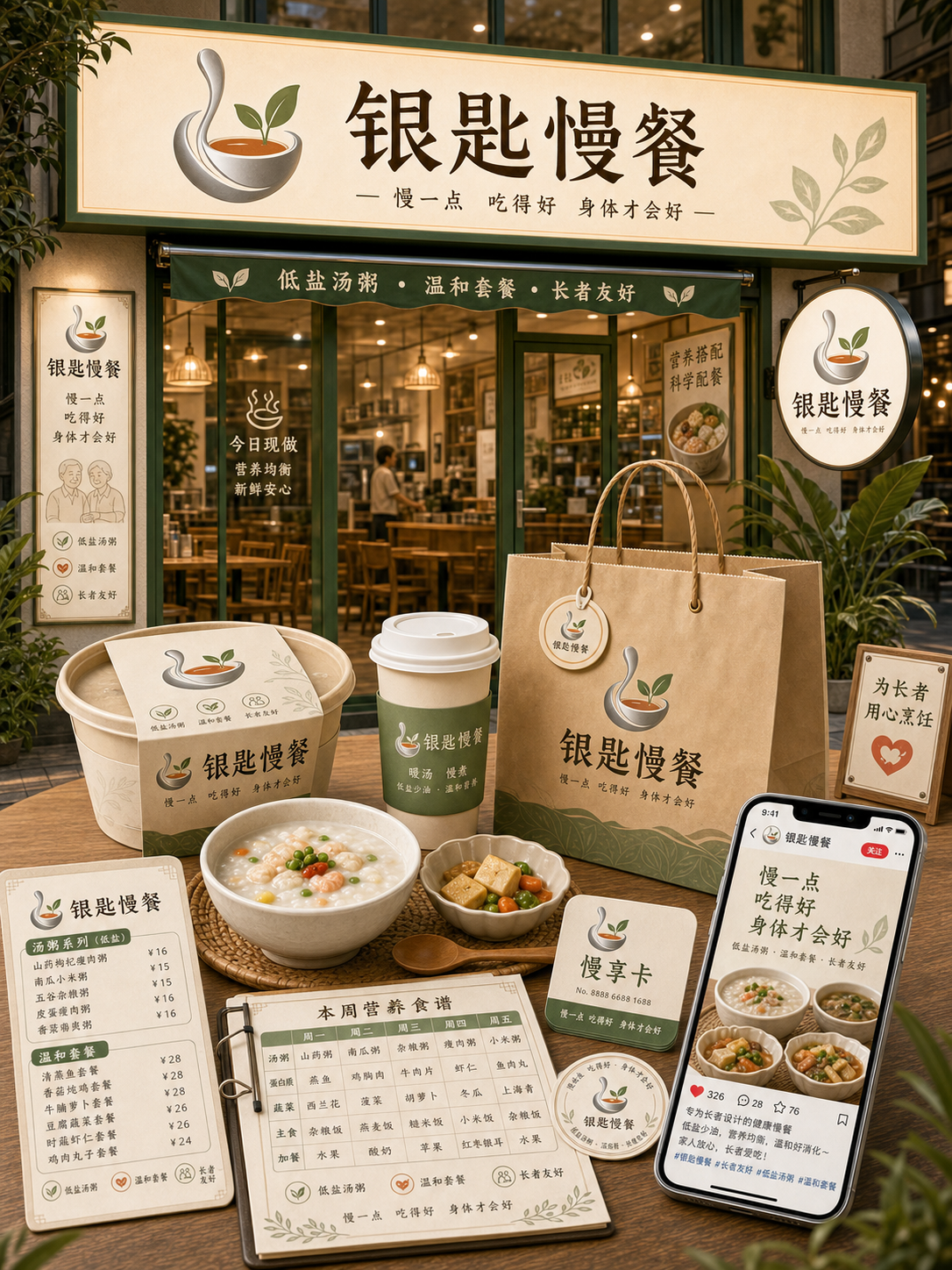 银匙慢餐银发健康慢餐风小红书品牌封面