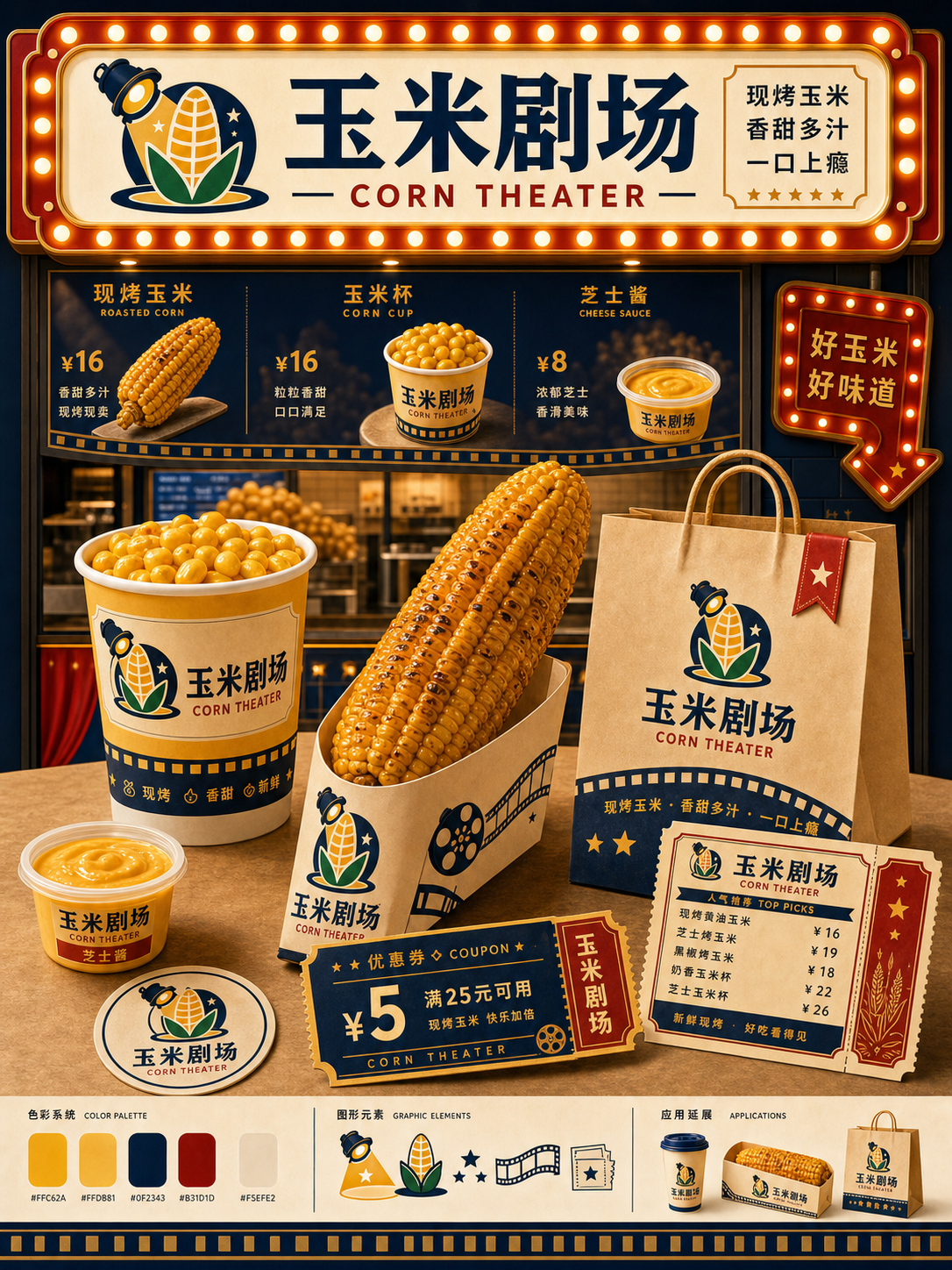 玉米剧场玉米黄剧场风小红书品牌封面