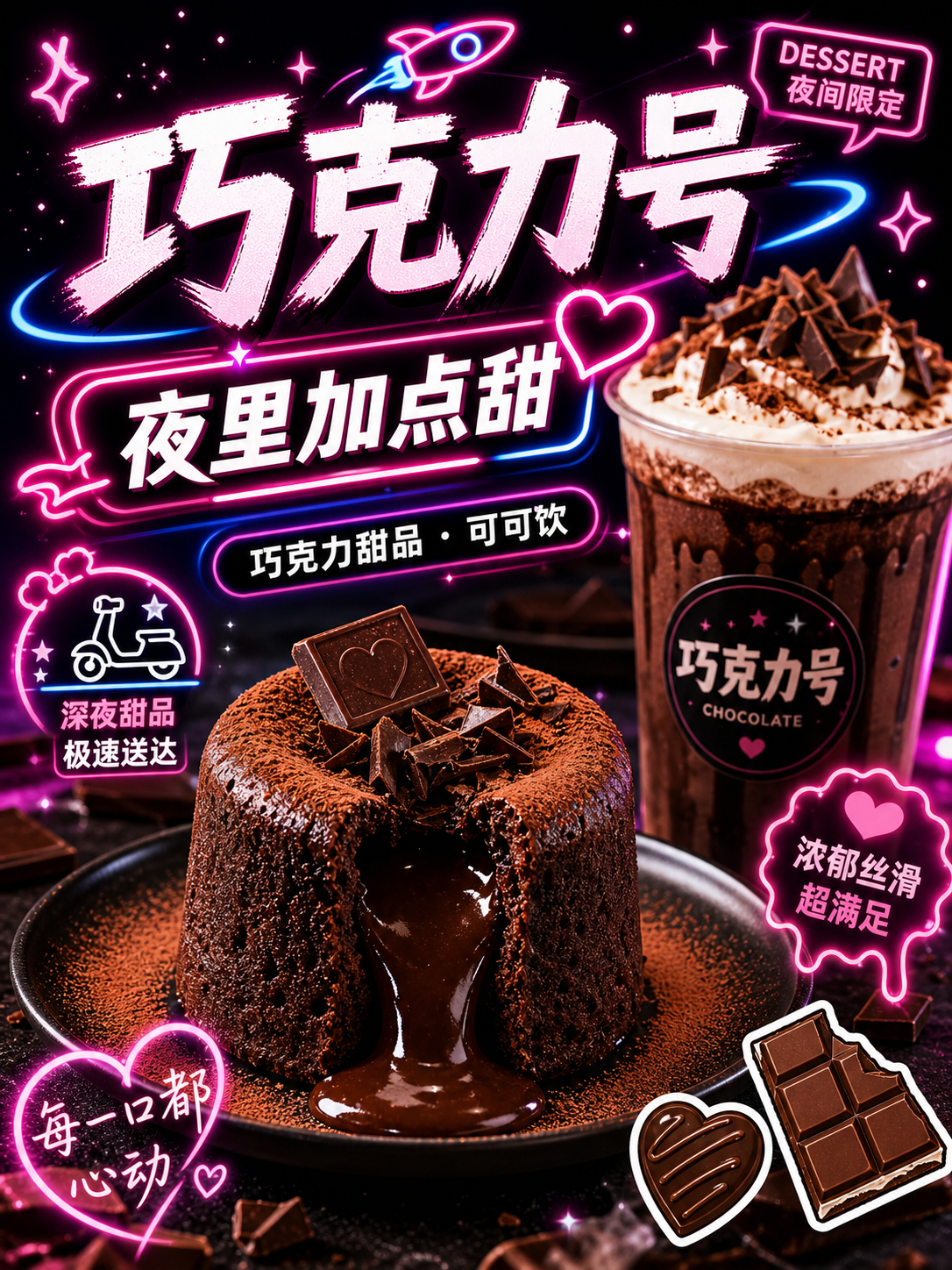 巧克力号黑粉电光可可风小红书品牌封面