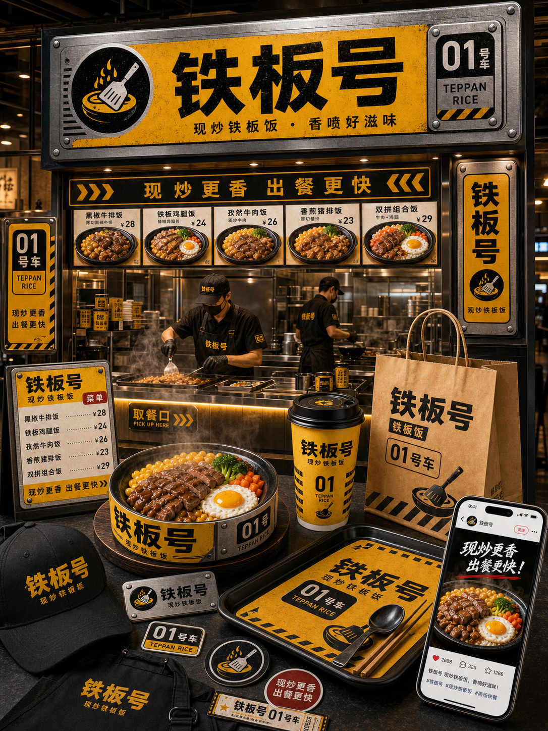 铁板号工业交通标识风小红书品牌封面